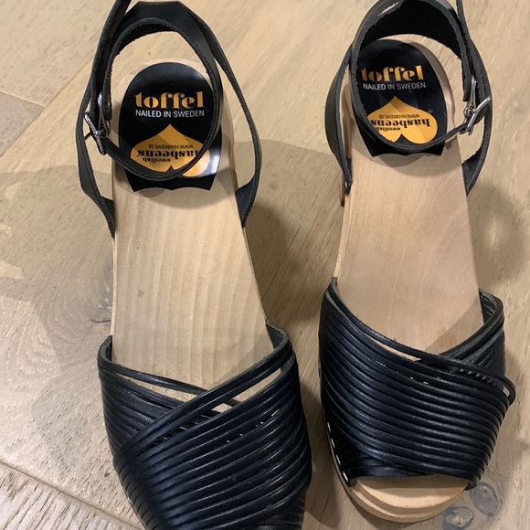 Swedish Hasbeens Toffel clog black   Sandals size 38 - Picture 3 of 7